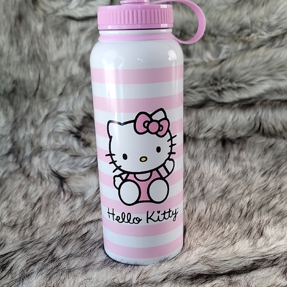 Sanrio Hello Kitty Pink Striped Bottle and Small Kitty Tote Bag - Picture 2 of 9